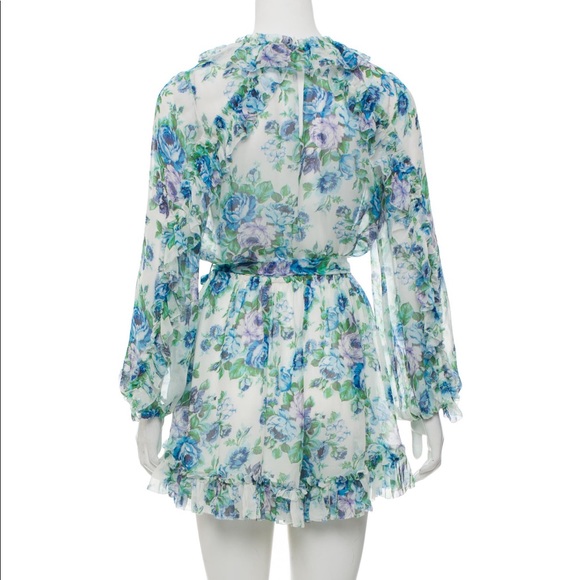 Zimmermann Whitewave Floral Ruffle Playsuit - Picture 3 of 4